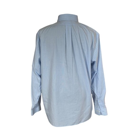 Brooks Brothers Regular Blue Check Long Sleeve Button Front Shirt 17.5 36/37 - Picture 6 of 8